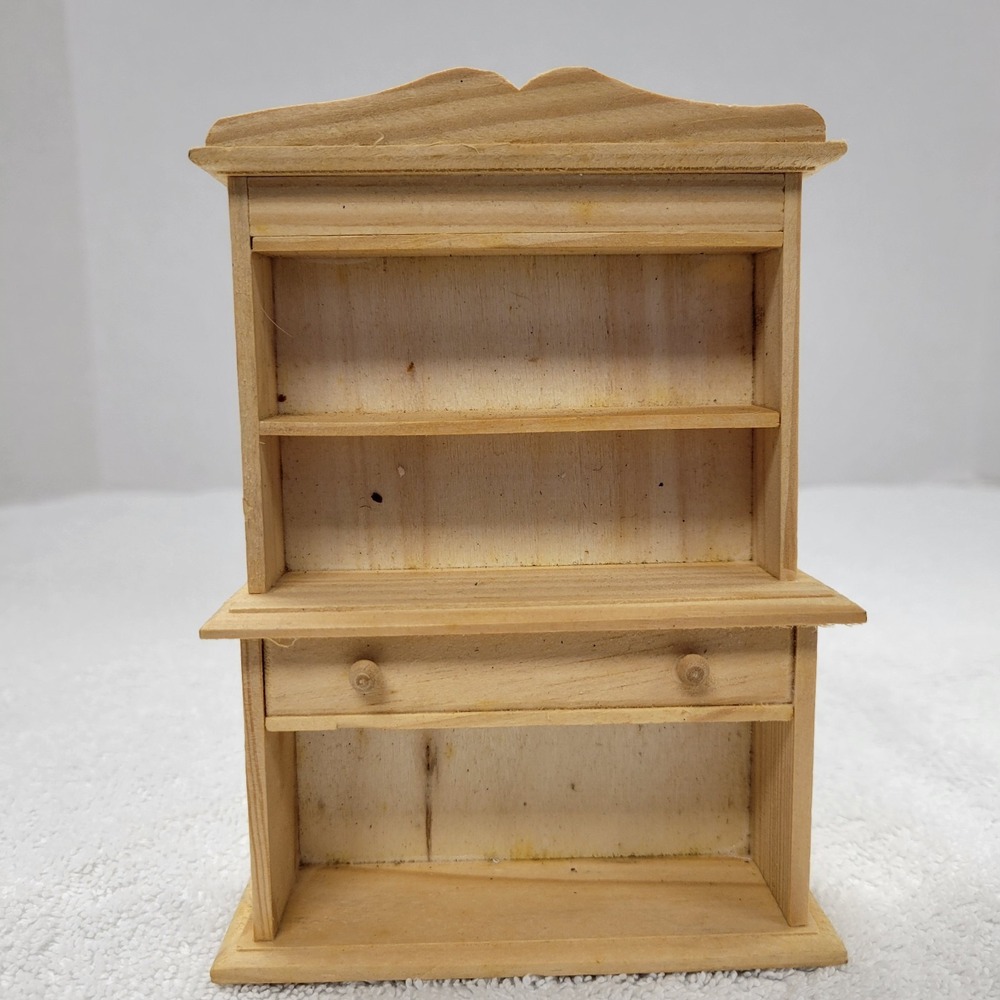 1980s Vintage Doll House 1/12 unfinished wooden furniture:‎ China Cabinet